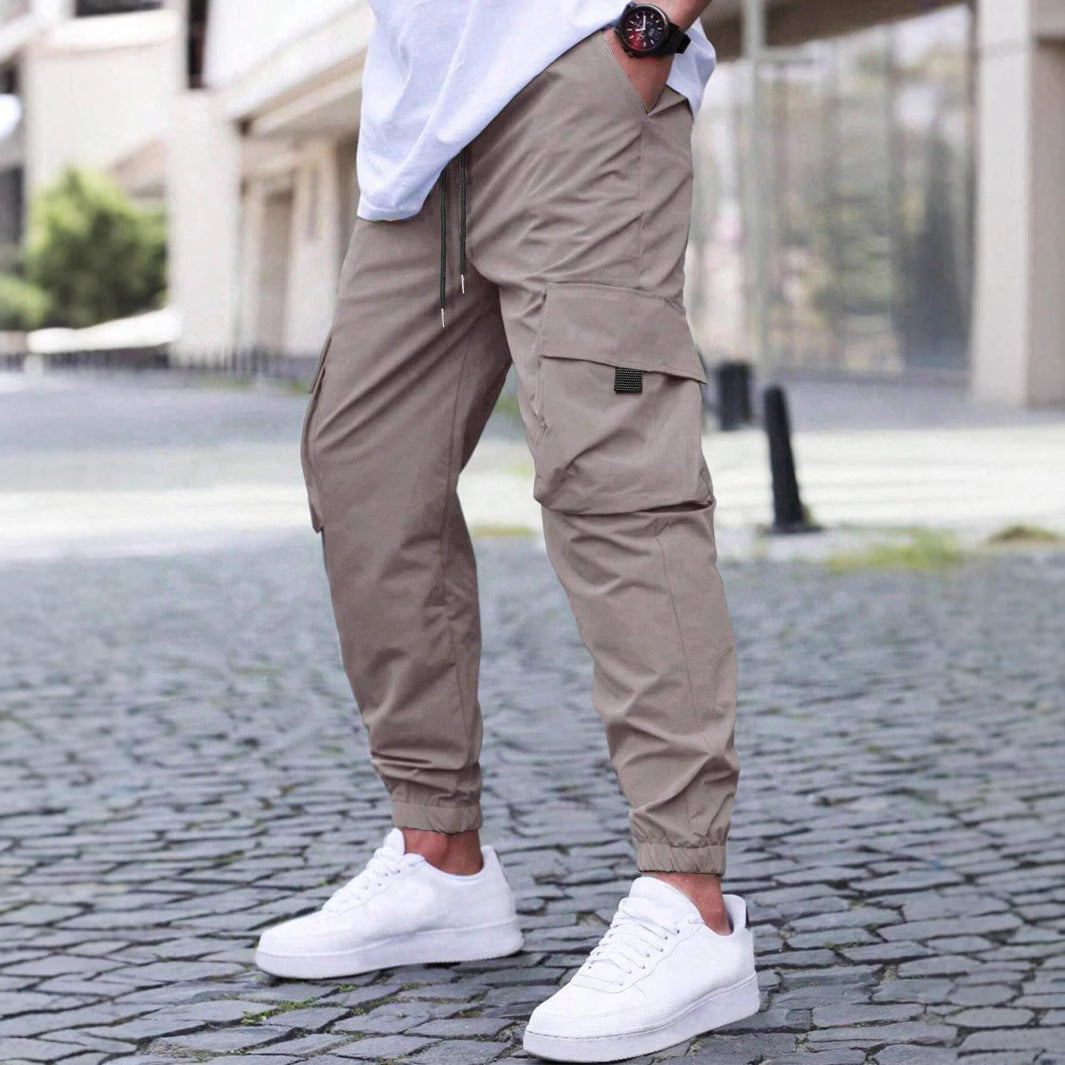 Men's cargo joggers with elastic waistband and practical side pockets Lisslune
