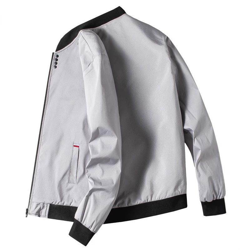 Men's fashionable leisure jacket with high collar and side zipper Lisslune