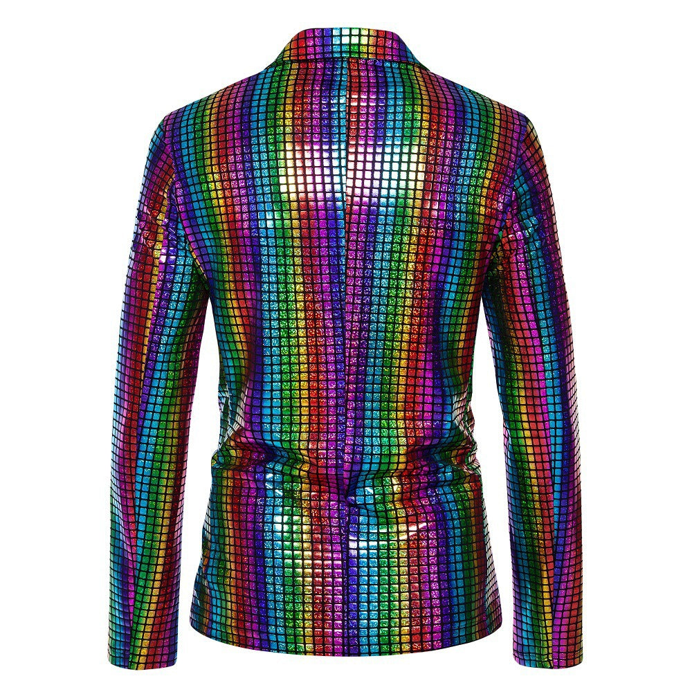 Men's shiny sequin blazer with modern design Lisslune