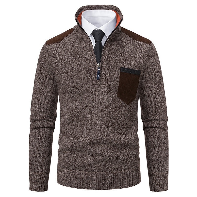 Men's stylish sweater with high collar and zipper Lisslune
