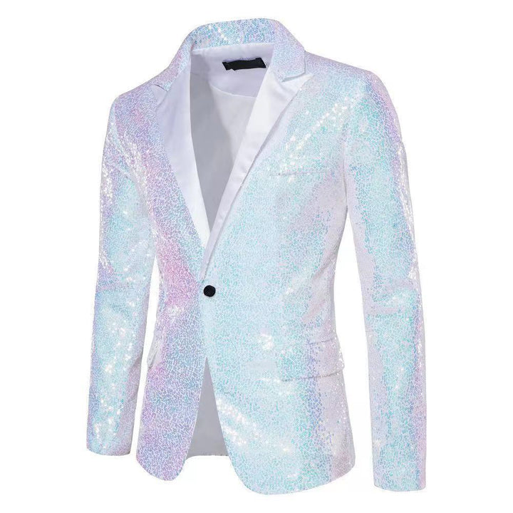 Men's elegant sequin blazer with exquisite decorative accents Lisslune