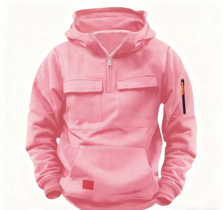 Men's functional hooded jacket with zipper and practical pockets Lisslune