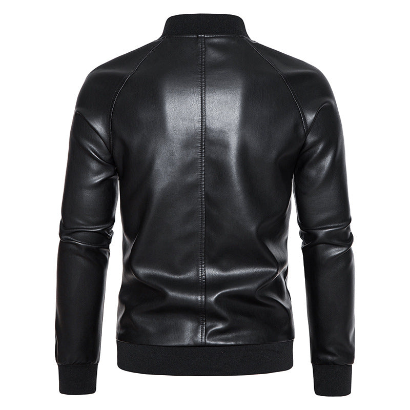 Men's fashionable synthetic leather jacket with comfortable lining Lisslune