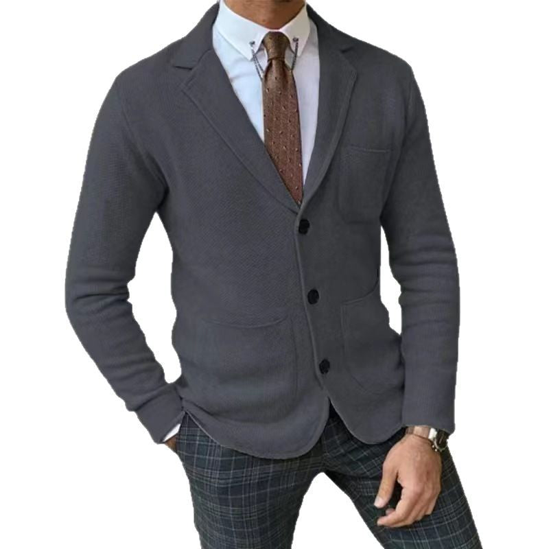 Men's knitted blazer with large pockets and modern cut Lisslune