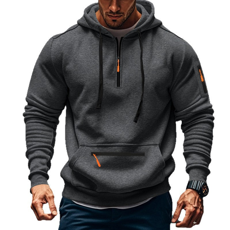 Men's sporty hoodie with practical zippered pockets Lisslune