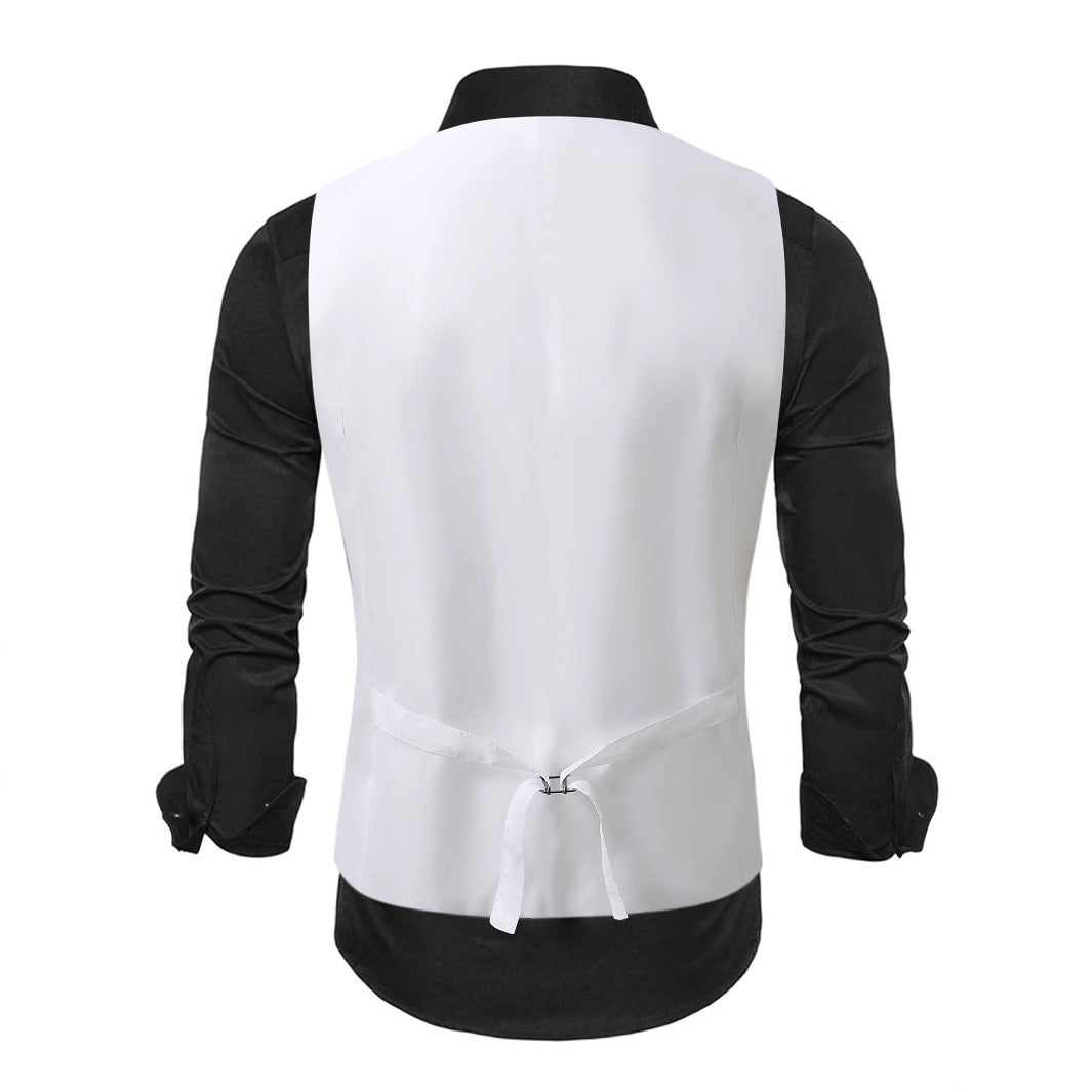 Men's elegant satin vest with paisley pattern Lisslune