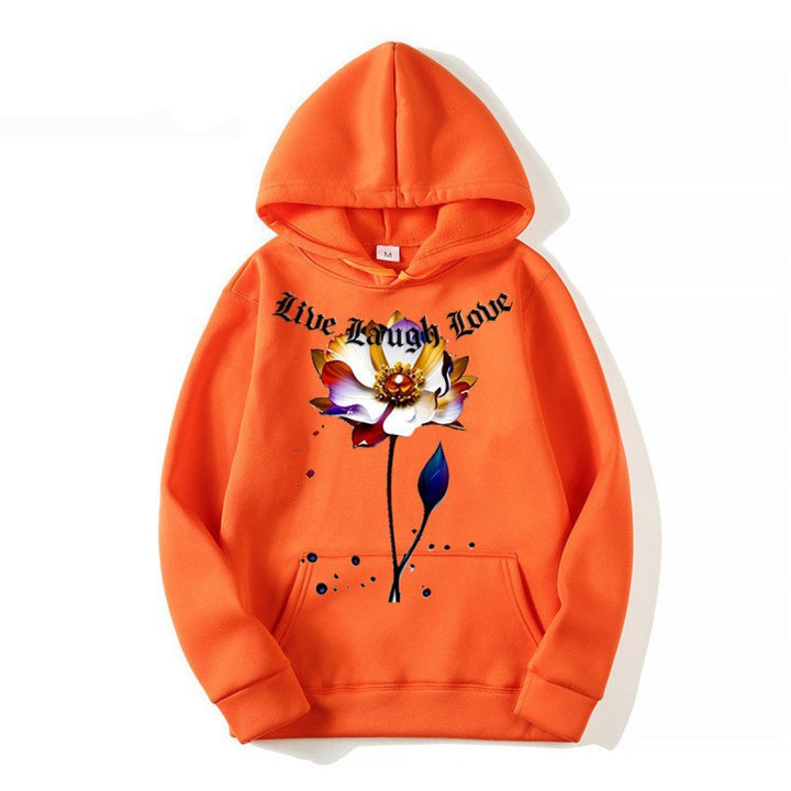 Women's Hoodie with Floral Artist Print Lisslune
