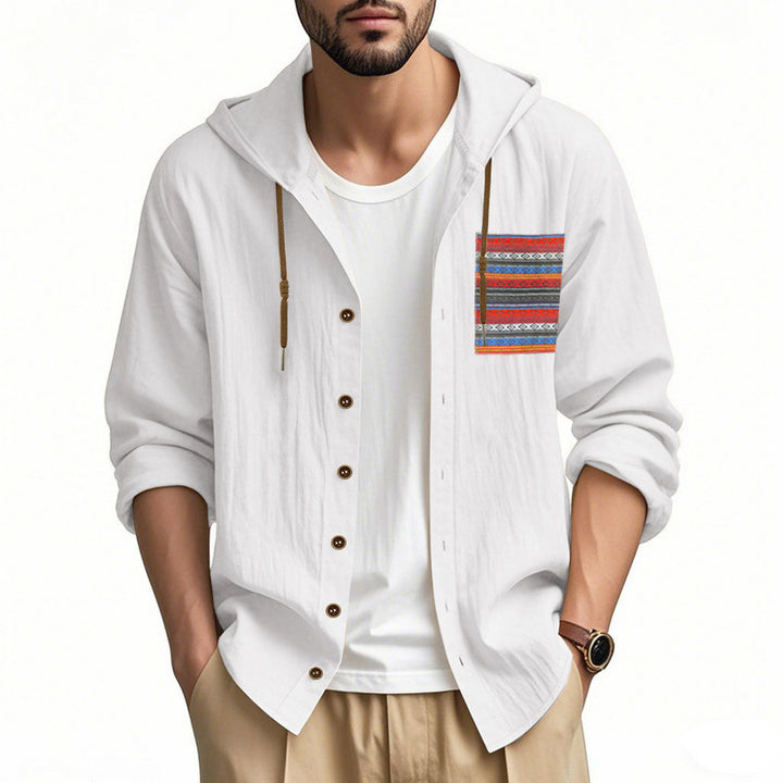 Men's Lightweight Leisure Jacket with Hood and Stylish Chest Pocket Lisslune