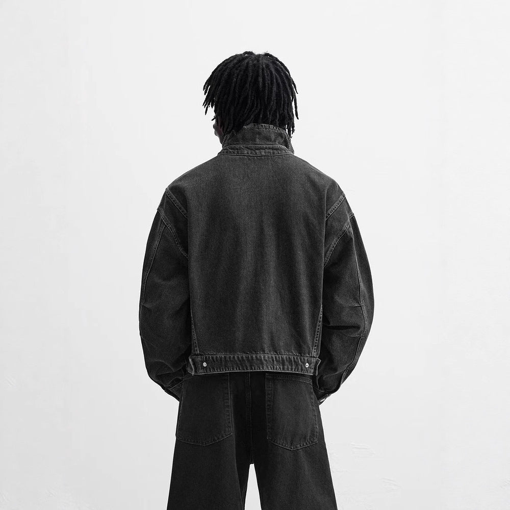 Men's Denim Bomber Jacket Lisslune