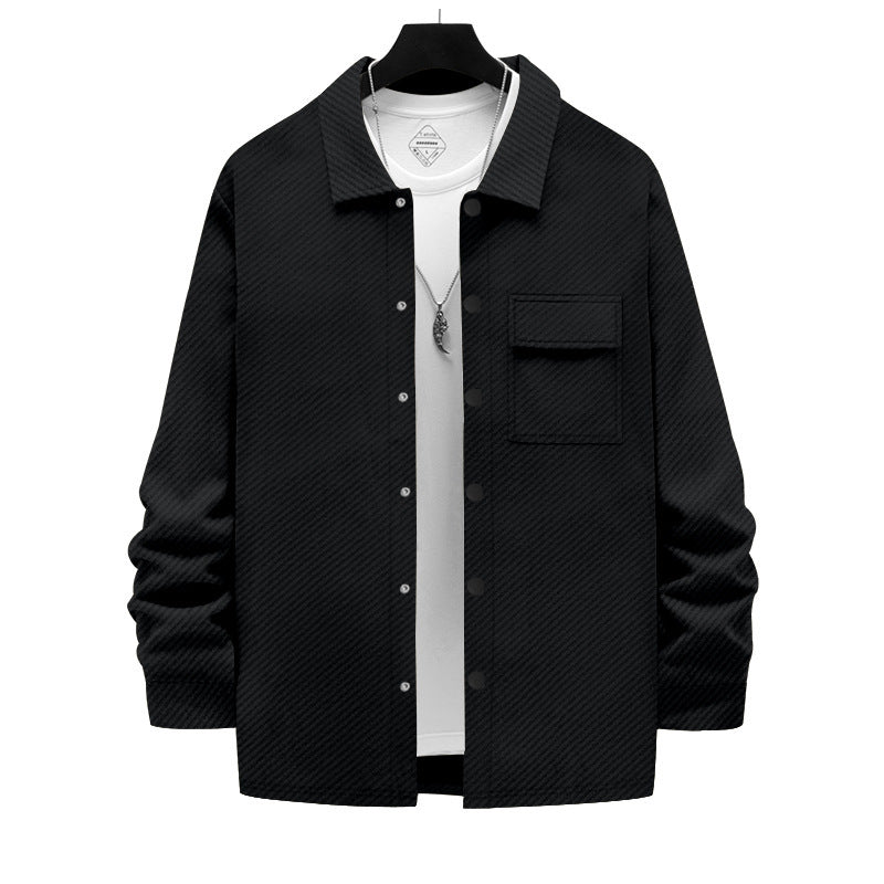 Men's casual cotton jacket with textured design and practical pockets Lisslune