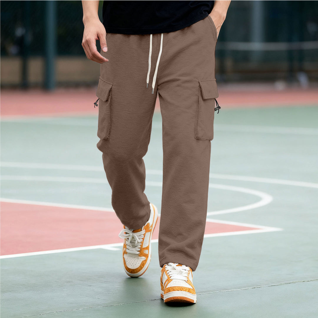 Men's cargo pants with elastic waistband and practical side pockets Lisslune