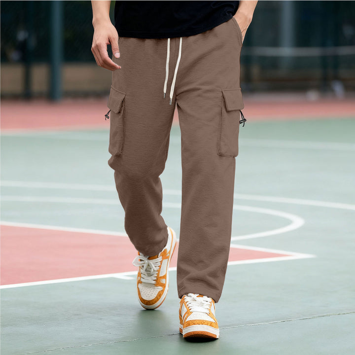 Men's cargo pants with elastic waistband and practical side pockets Lisslune