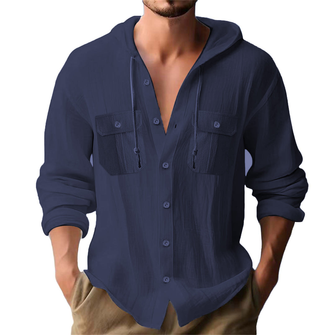 Men's casual hoodie with chest pockets and innovative fabric Lisslune