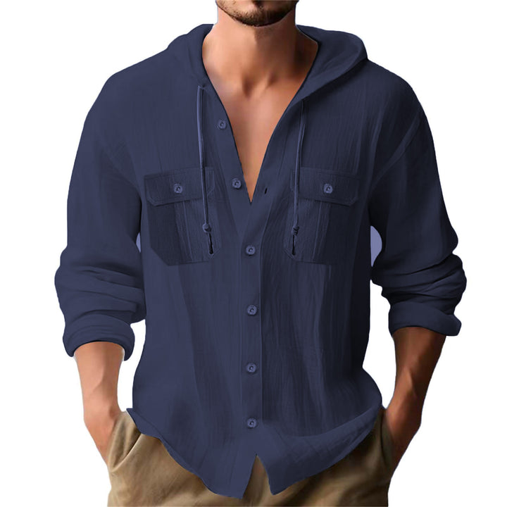 Men's casual hoodie with chest pockets and innovative fabric Lisslune
