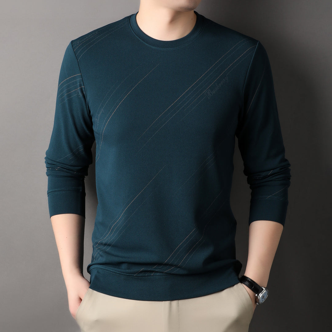 Men's sporty long-sleeve shirt with modern textured design Lisslune