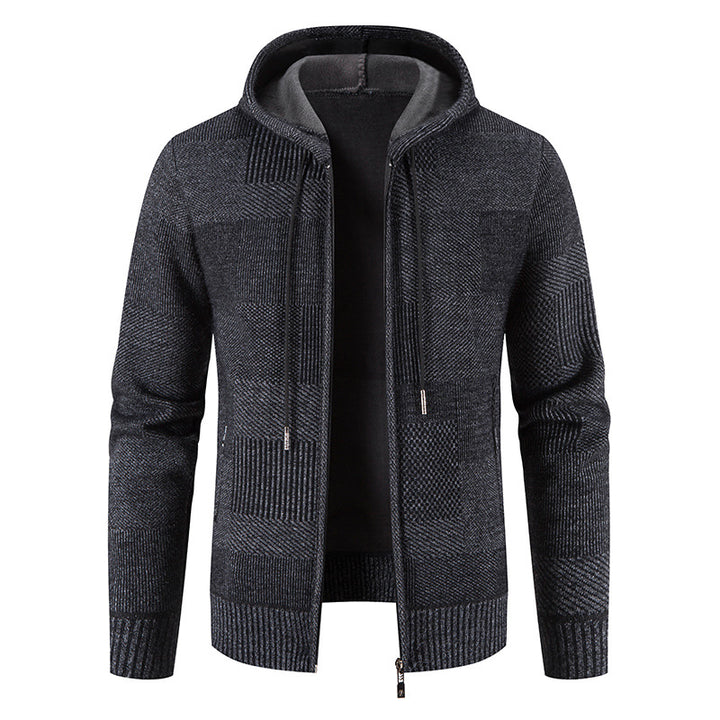 Men's cardigan with hood and modern structural elements Lisslune