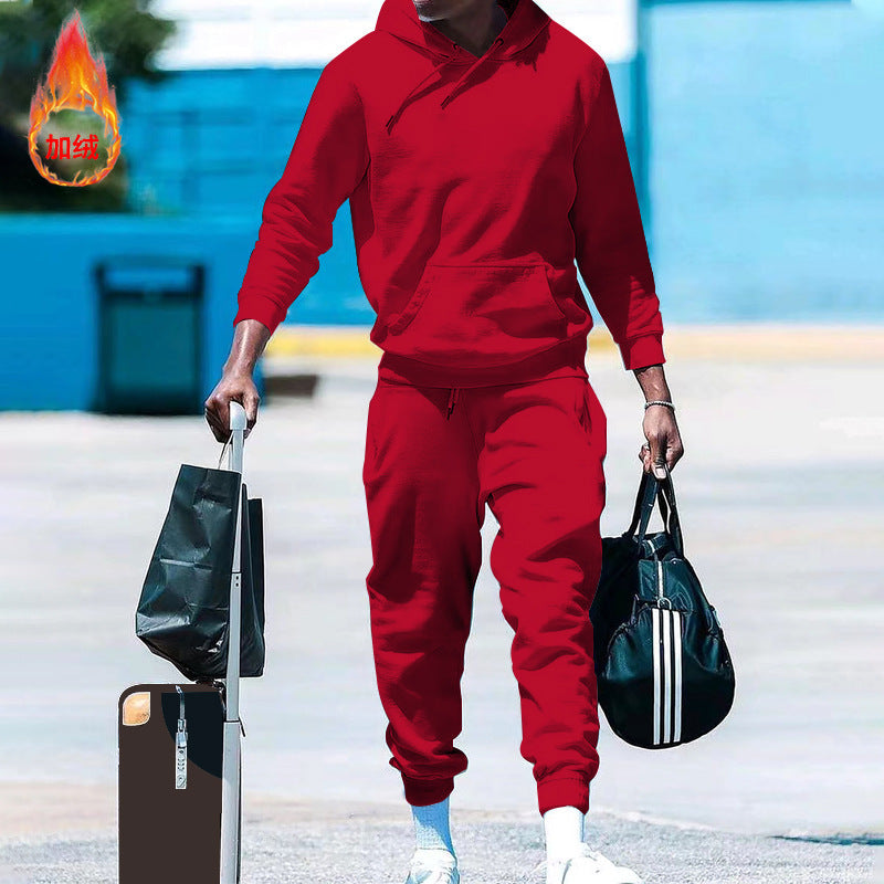 Men's sporty hoodie set with elastic waistband and practical design Lisslune