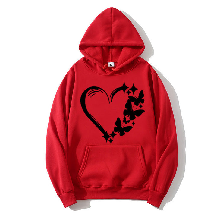 Women's hoodie with creative heart and butterfly design Lisslune