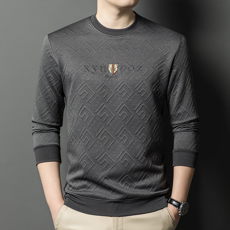 Men's high-quality round neck pullover made of elastic cotton blend Lisslune