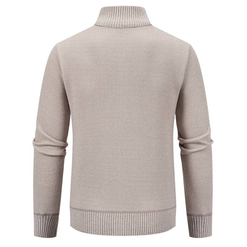 Men's cardigan with high collar and modern zip pockets Lisslune