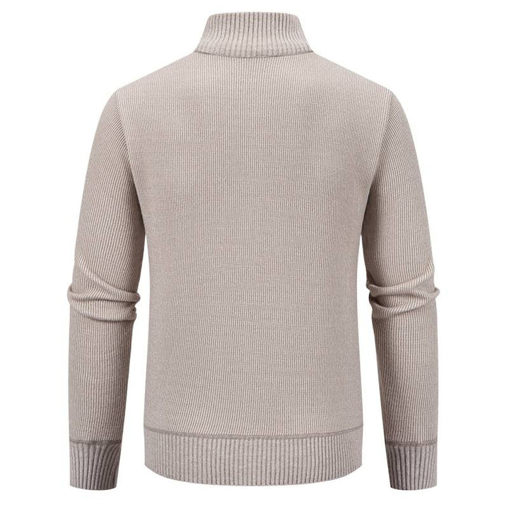 Men's cardigan with high collar and modern zip pockets Lisslune