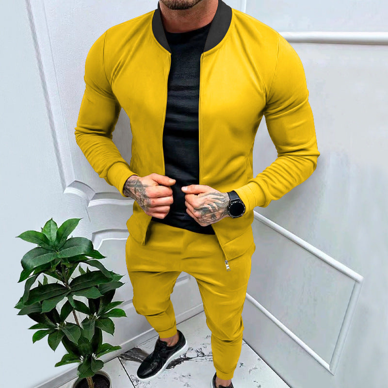 Men's tracksuit with modern stand-up collar and practical zip pockets Lisslune