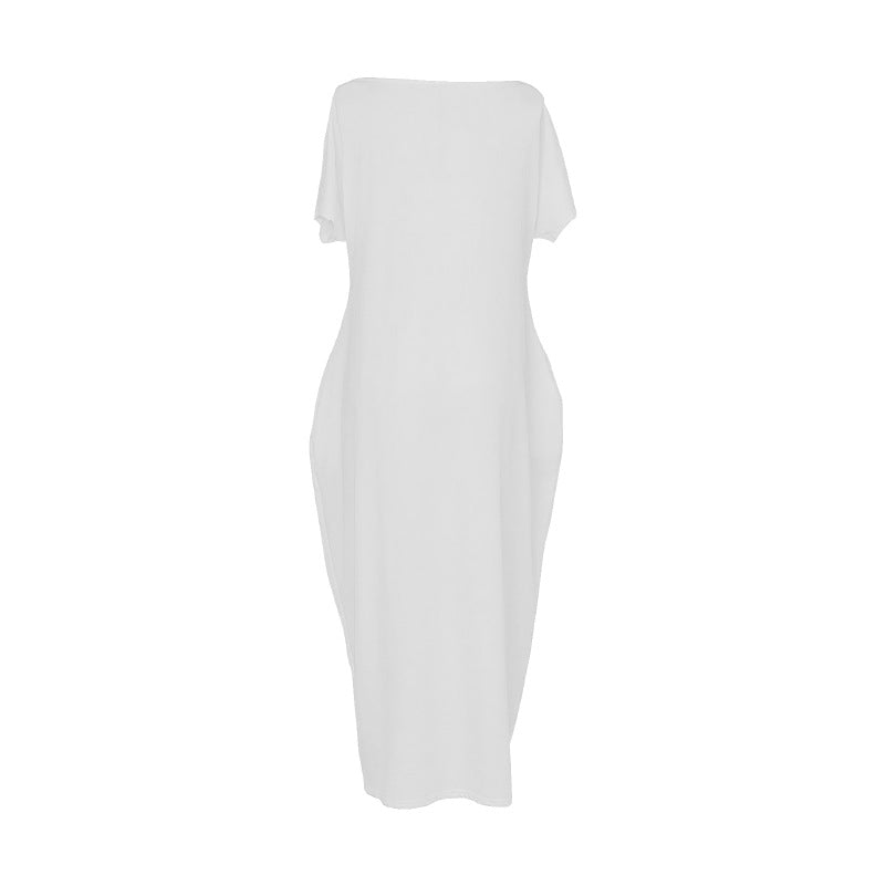 Ladies Loose Maxi Dress with Animal Print and Side Pockets Lisslune