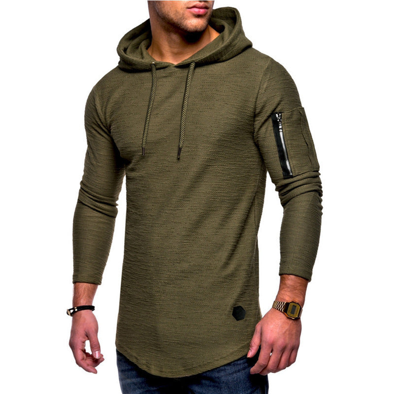 Men's hooded sweatshirt with asymmetric cut and zip pocket Lisslune