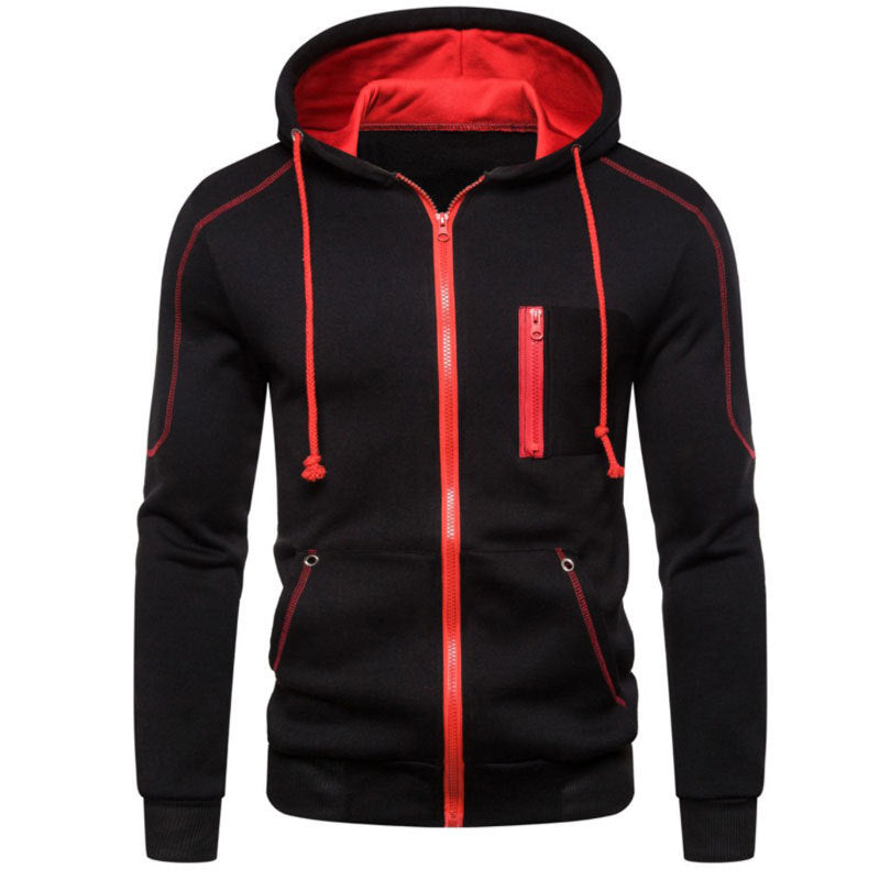 Men's Sporty Hoodie with Innovative Zipper and Practical Pockets Lisslune