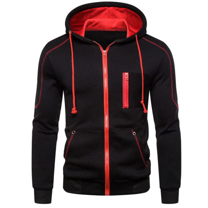 Men's Sporty Hoodie with Innovative Zipper and Practical Pockets Lisslune