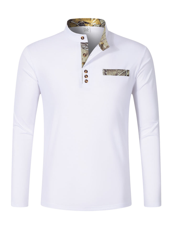 Men's Elegant Long Sleeve Shirt with Creative Collar Lisslune