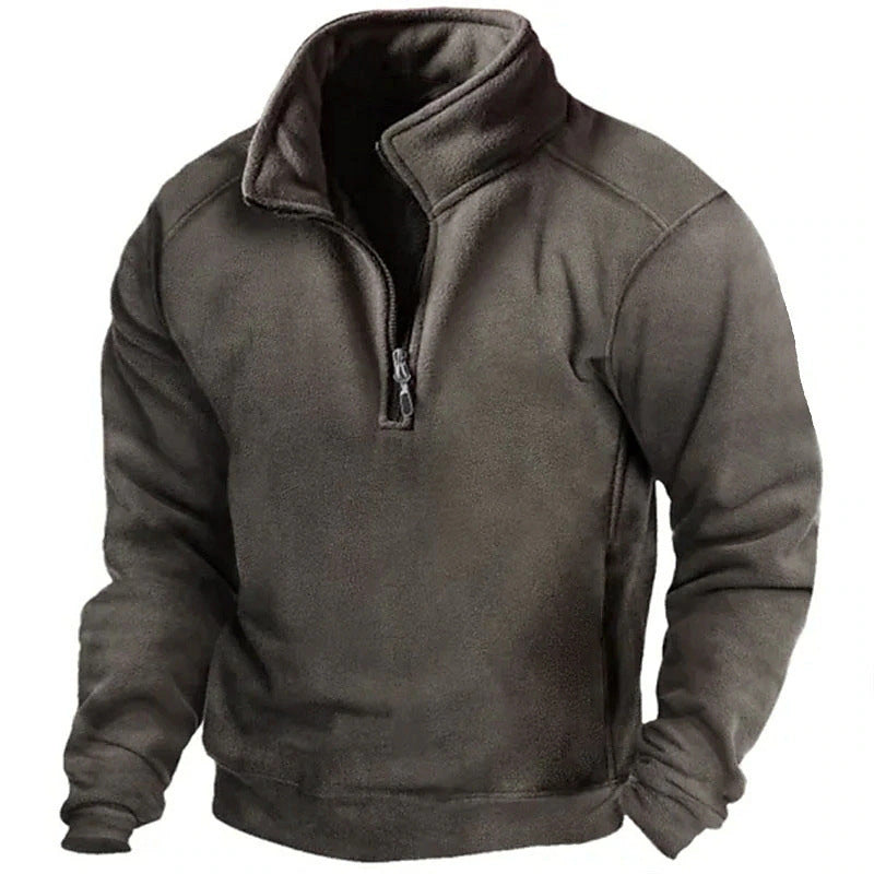 Men's fleece pullover with standing collar Lisslune