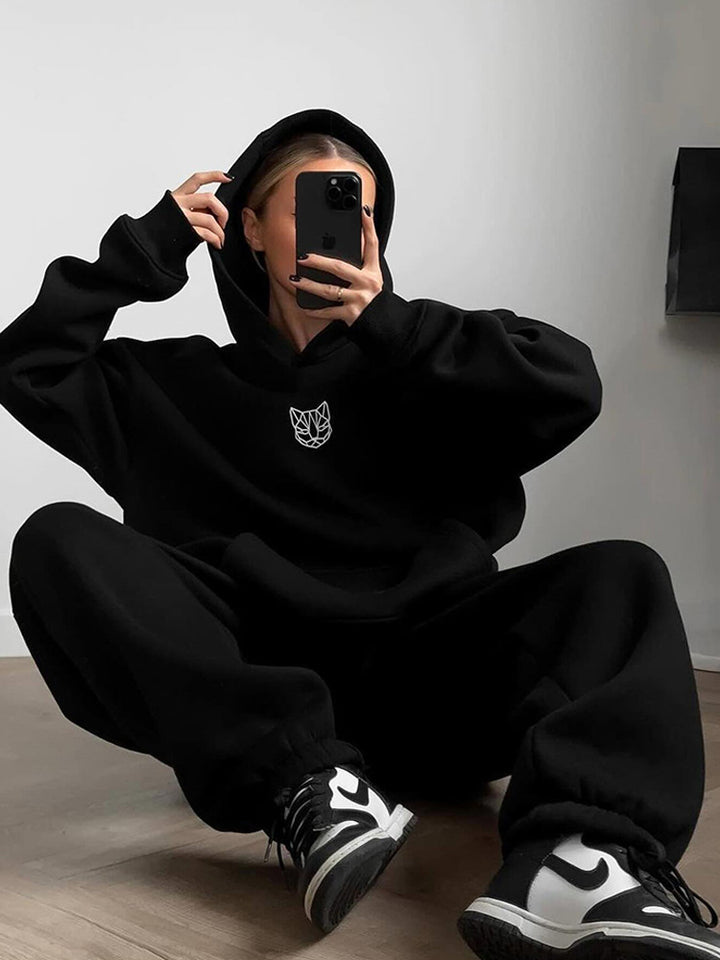 Women's Oversized Hoodie with Elastic Edge and Wide Cut Lisslune