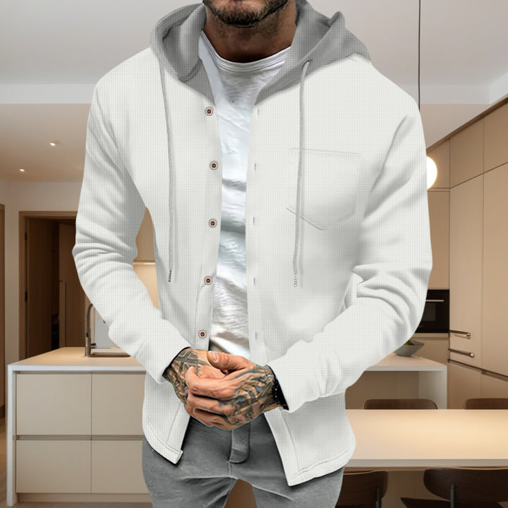 Men's stylish sweatshirt jacket with integrated hood and functional details Lisslune