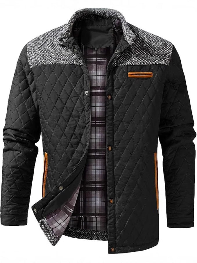 Men's Quilted Transitional Jacket with Fashionable Collar Lisslune