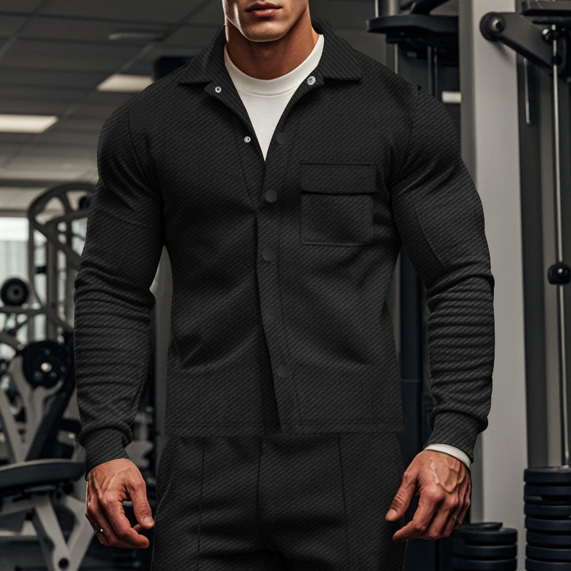 Men's men's jacket made of comfortable fabric with modern button details and chest pocket Lisslune