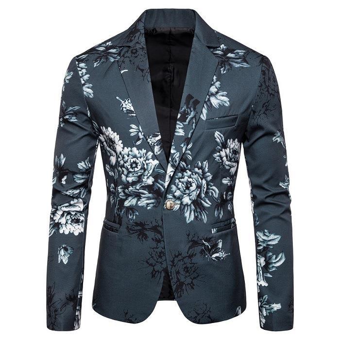 Men's elegant blazer with floral pattern Lisslune