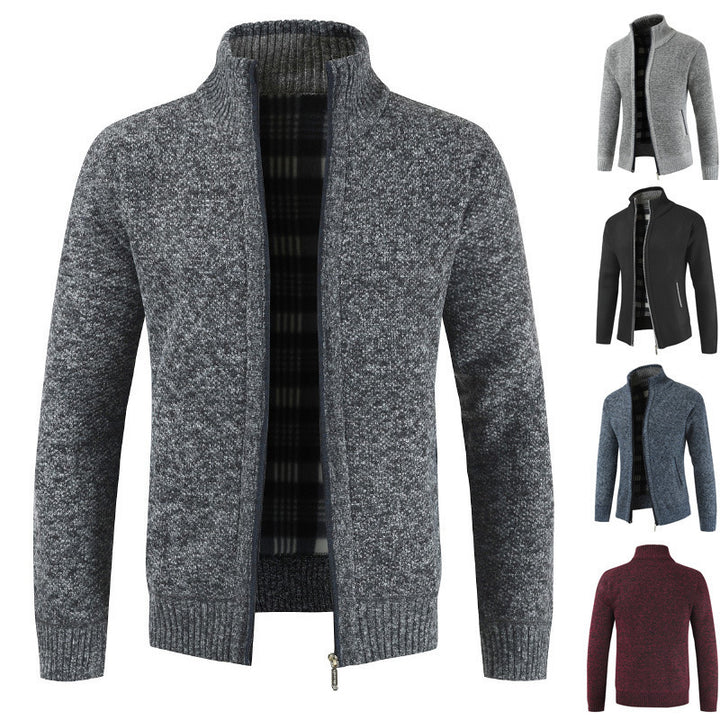 Men's cardigan with high collar and side pockets Lisslune