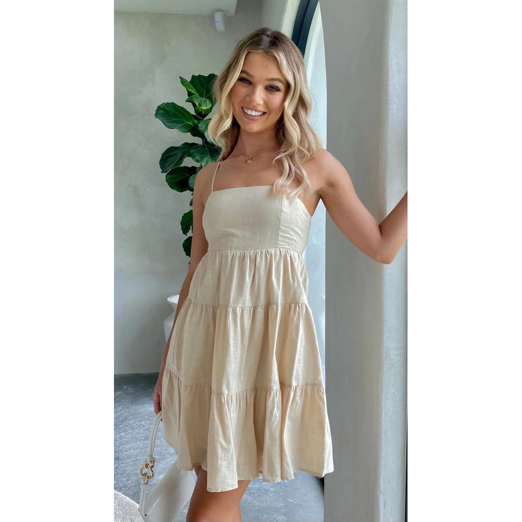 Women Summer Linen Dress