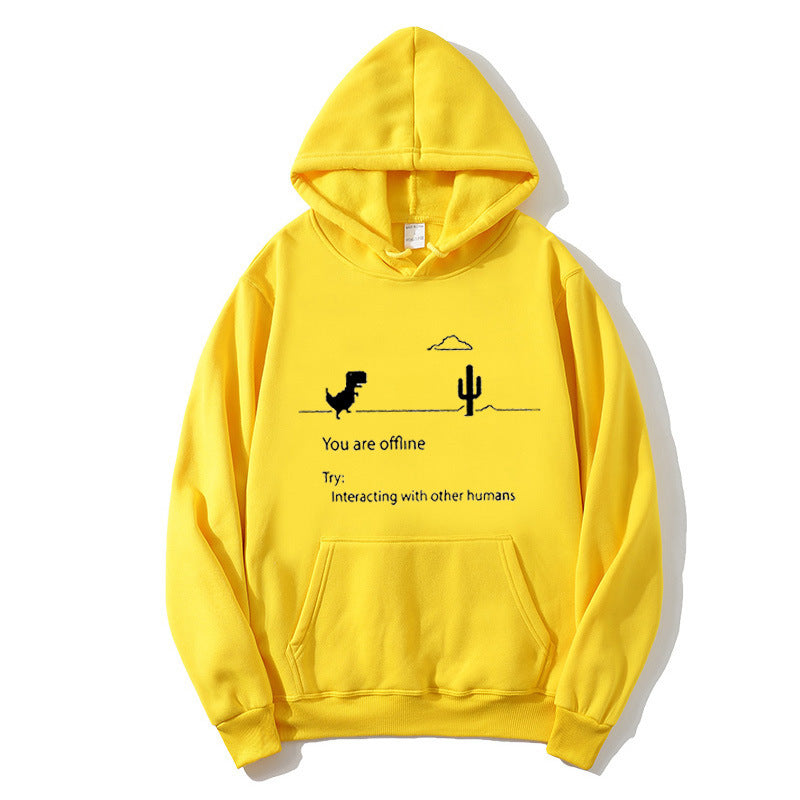 Ladies hoodie with creative dinosaur and interaction motif Lisslune