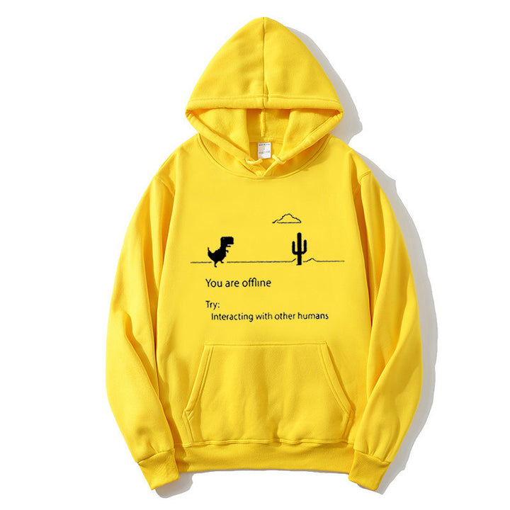 Ladies hoodie with creative dinosaur and interaction motif Lisslune