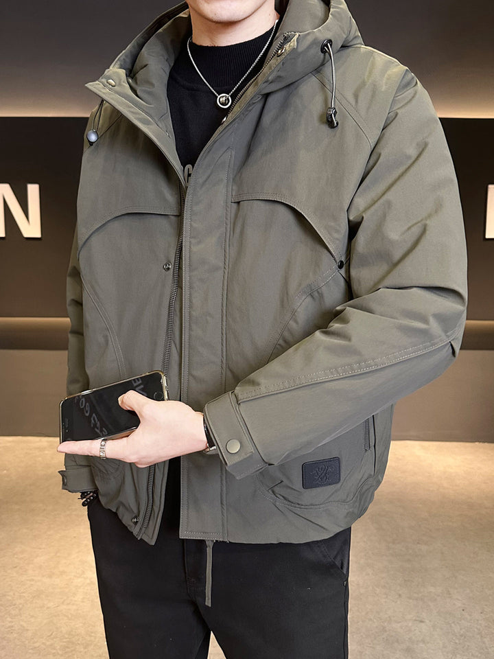 Men's Unique Transitional Jacket with Functional Hood Design Lisslune