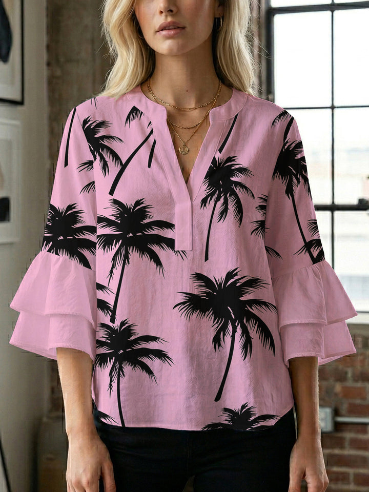 Women's blouse with voluminous ruffled sleeves and modern design Lisslune