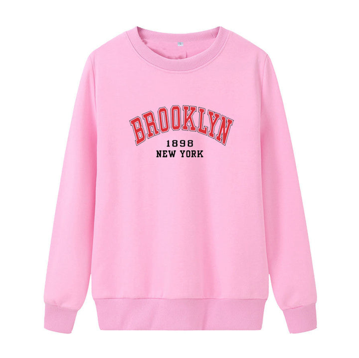 Women's casual oversized sweater with Brooklyn print Lisslune