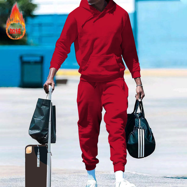 Men's sporty hoodie set with elastic waistband and practical design Lisslune
