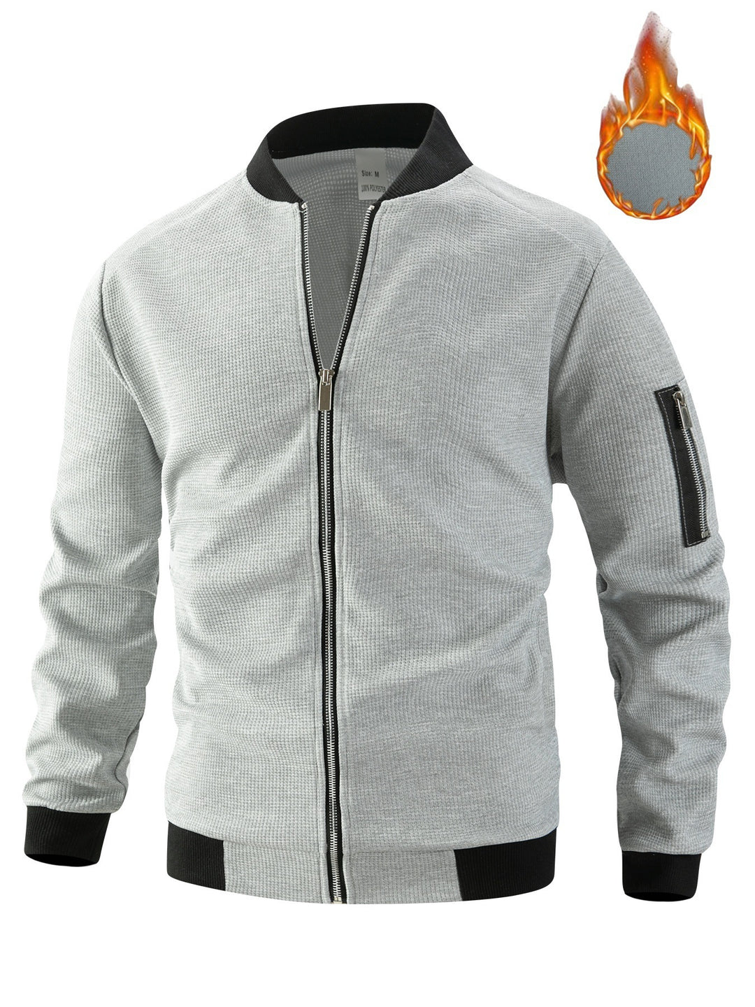 Men's sporty bomber jacket with textured material and practical side pockets Lisslune
