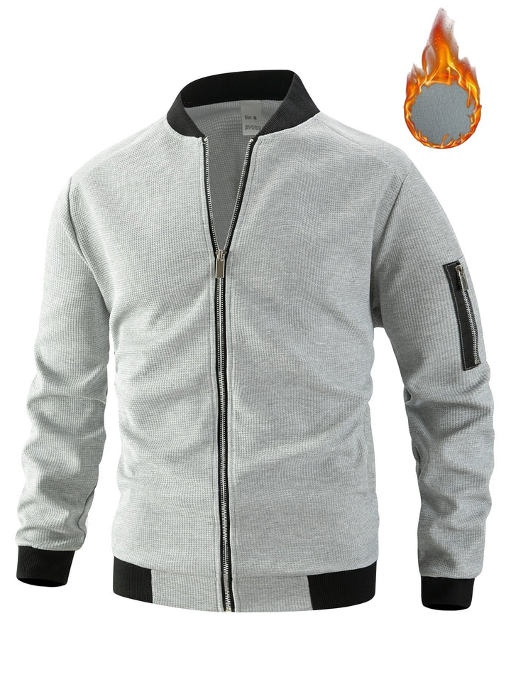 Men's sporty bomber jacket with textured material and practical side pockets Lisslune