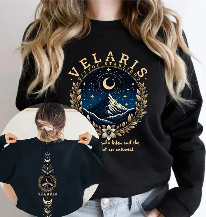 Women's sweatshirt with artistic night sky motif Lisslune