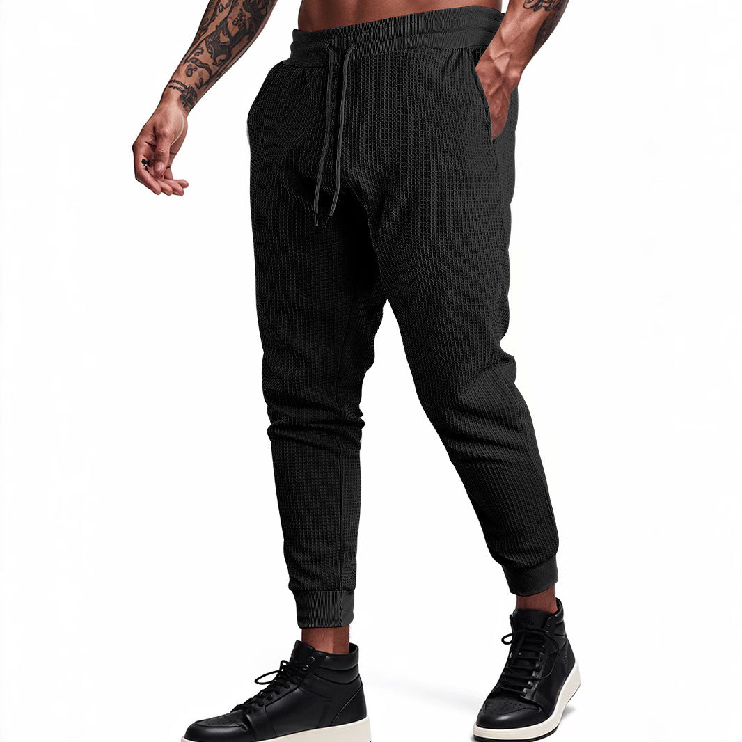 Men's Sporty Waffle Structure Jogging Pants Lisslune