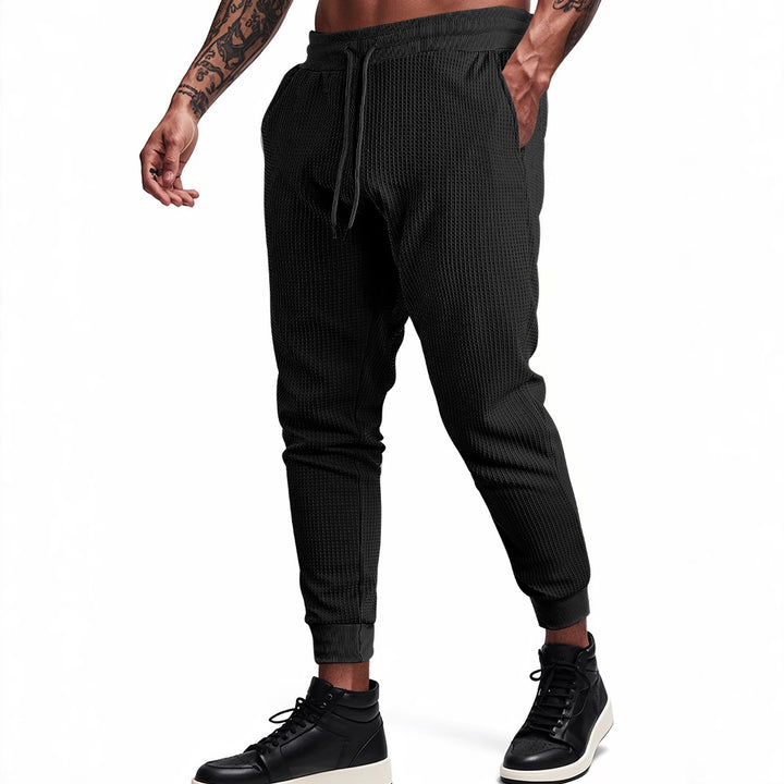 Men's Sporty Waffle Structure Jogging Pants Lisslune